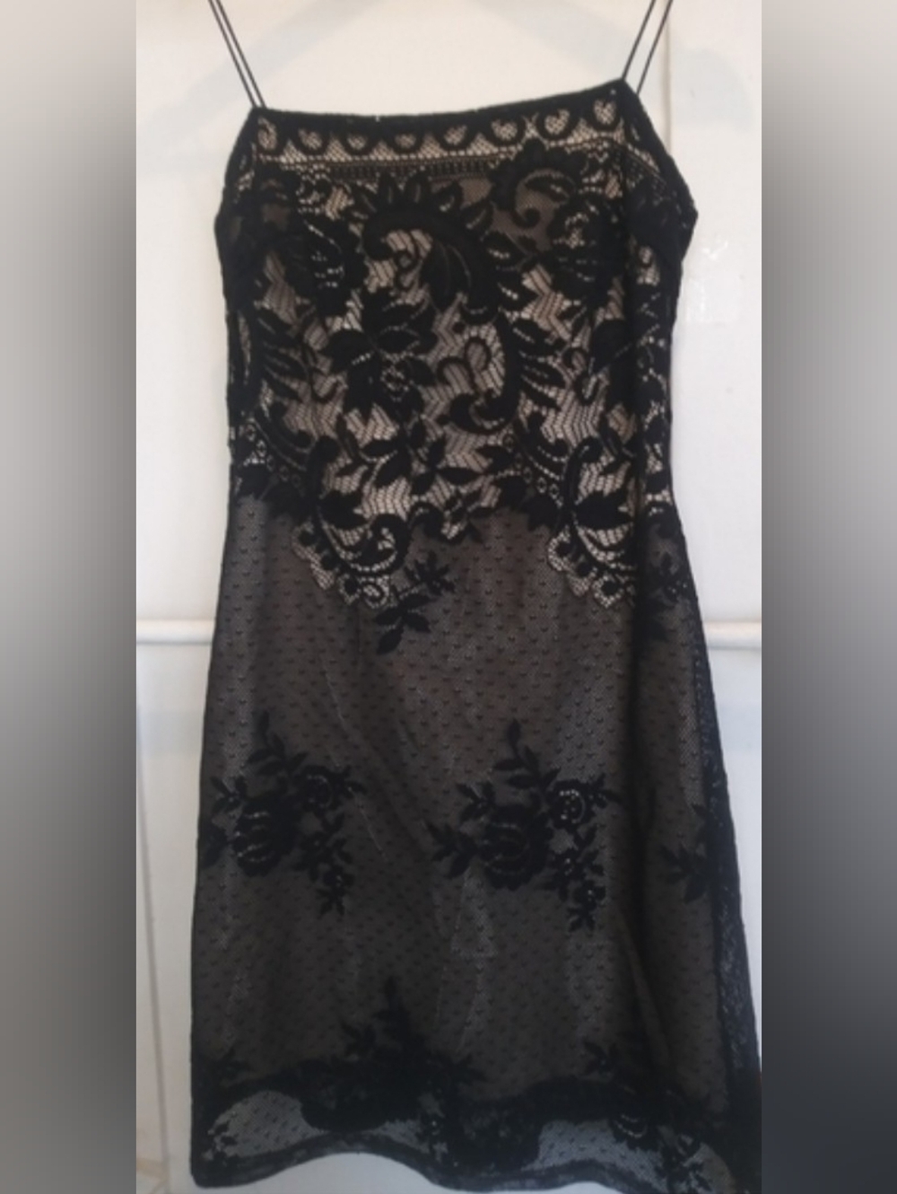 Vintage Y2K Black Lace Sheer Slip DressSpaghetti Strap Mini – Coquette Goth Rom